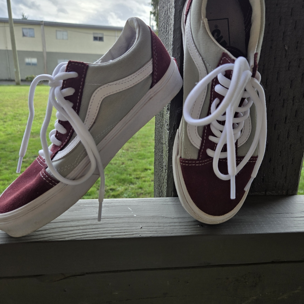 Vans Red and Grey Sneakers